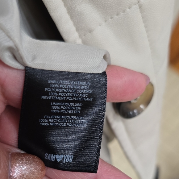 Sam Edelman Women's Cream Quilted Puffer Faux Leather Jacket, Preowned, XL - Picture 6 of 16